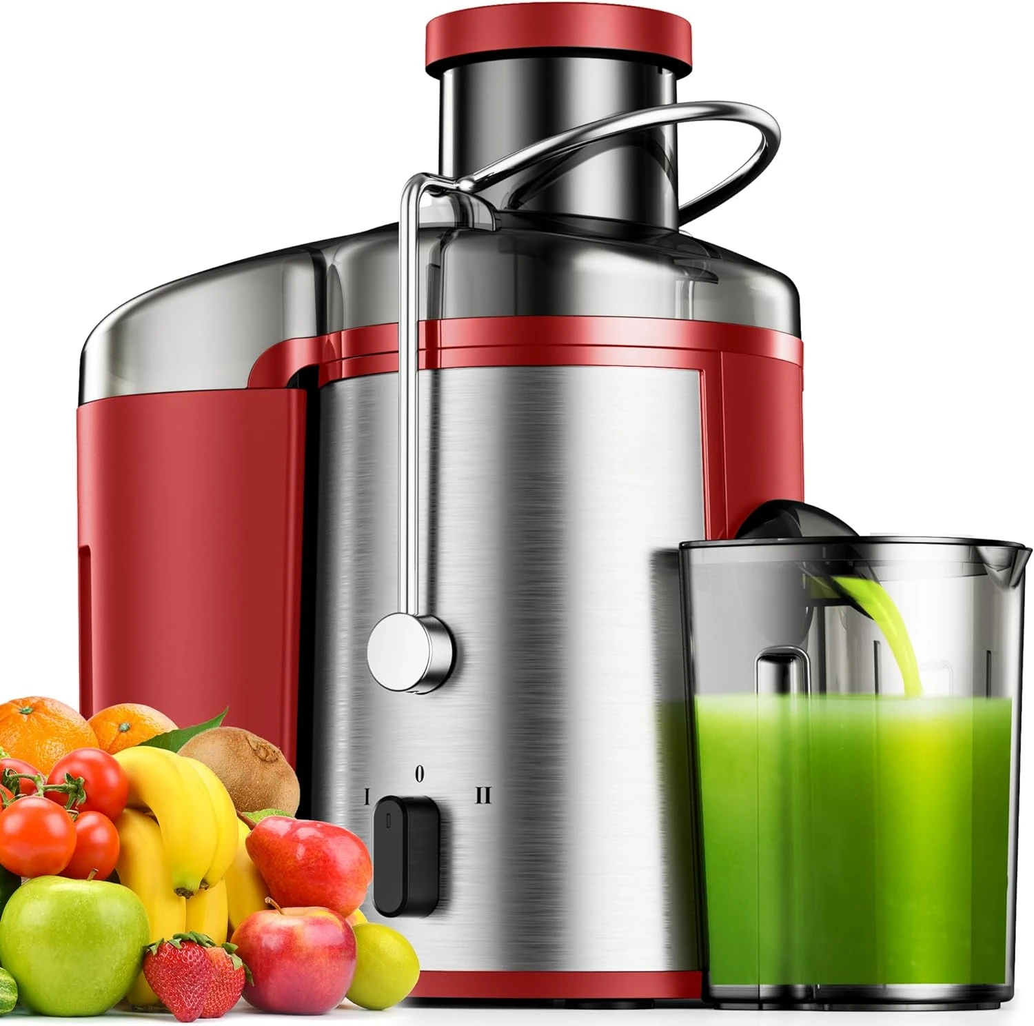 Juicer Machine, 500W Juicer Met 3 ”Brede Mond Voor Hele Groenten En Fruit, Centrifugale Sapcentrifugaal Met 3 Versnellingen