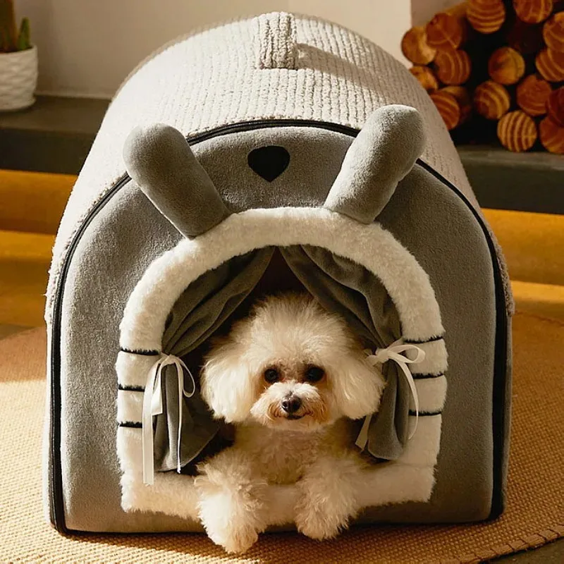 

Dog Bed Cozy Cat Mat Removable Washable Pets House Nest Warm Winter Deep Sleep Tent For Small Medium Large Pet Dogs