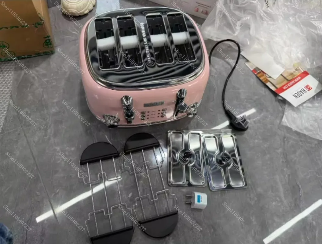 Four Pieces Fully Automatic Multifunctional Toaster Toaster Driver Home Toast Breakfast Maker Vintage Toaster