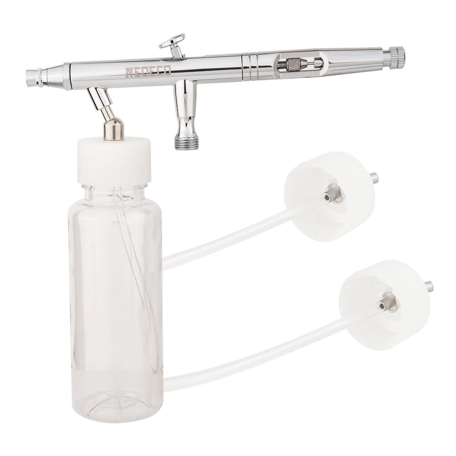 10-Pack 100cc Plastic Airbrush Jar Bottles 30Β° Down Angle Lids Fit Dual-Action Siphon Feed Airbrushes Neoeco, Iwata, Badger