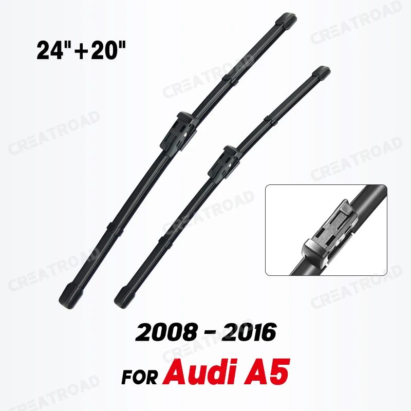 Wiper LHD Front Wiper Blades Set For Audi A5 2008 - 2016 Windshield Windscreen Clean Window Car Rain Brushes 24\