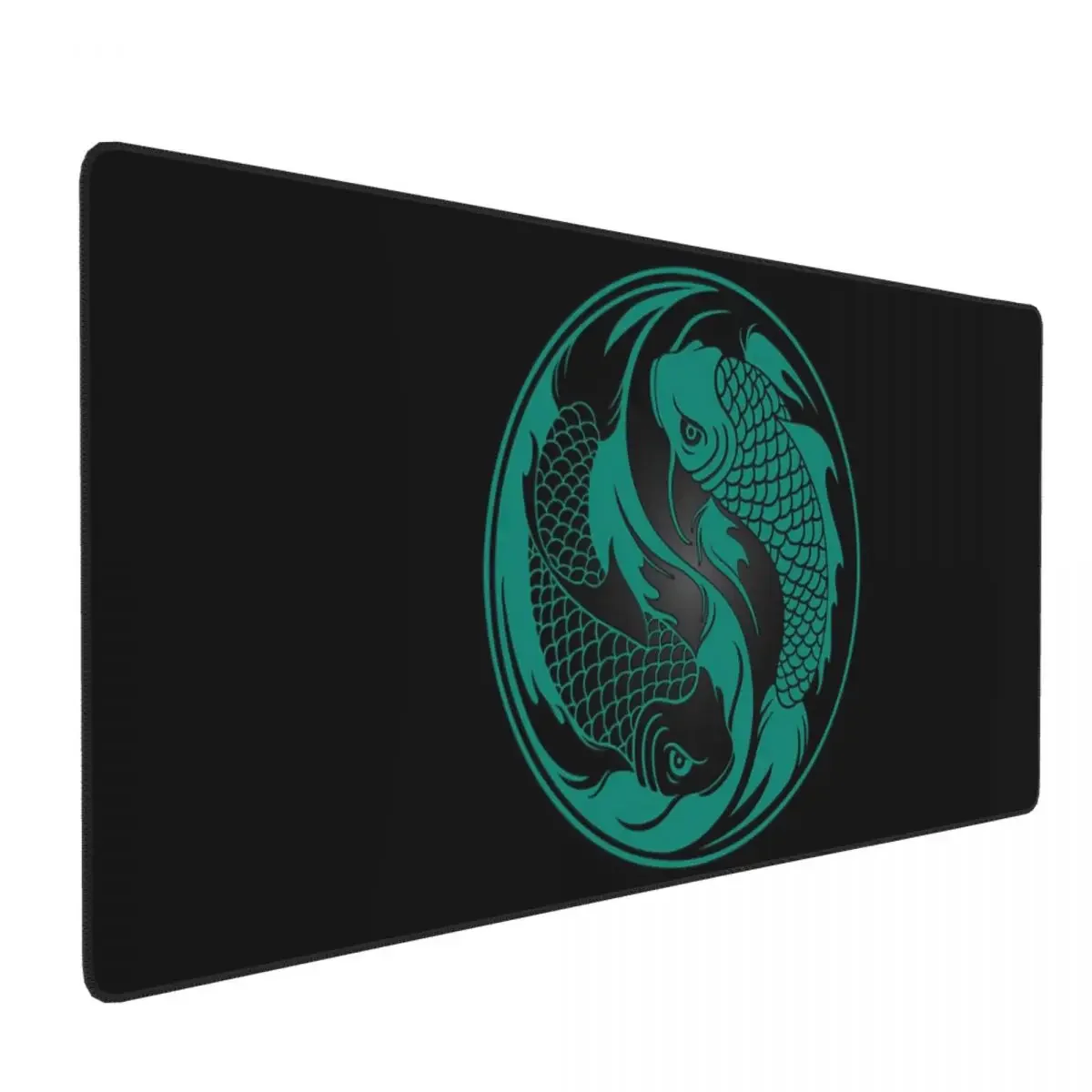 Teal Blue And Black Yin Yang Koi Fish Large Mouse Pad Computer Keyboard Mouse Mat Gamer PC Laptop Desk Mat Office Table Mats