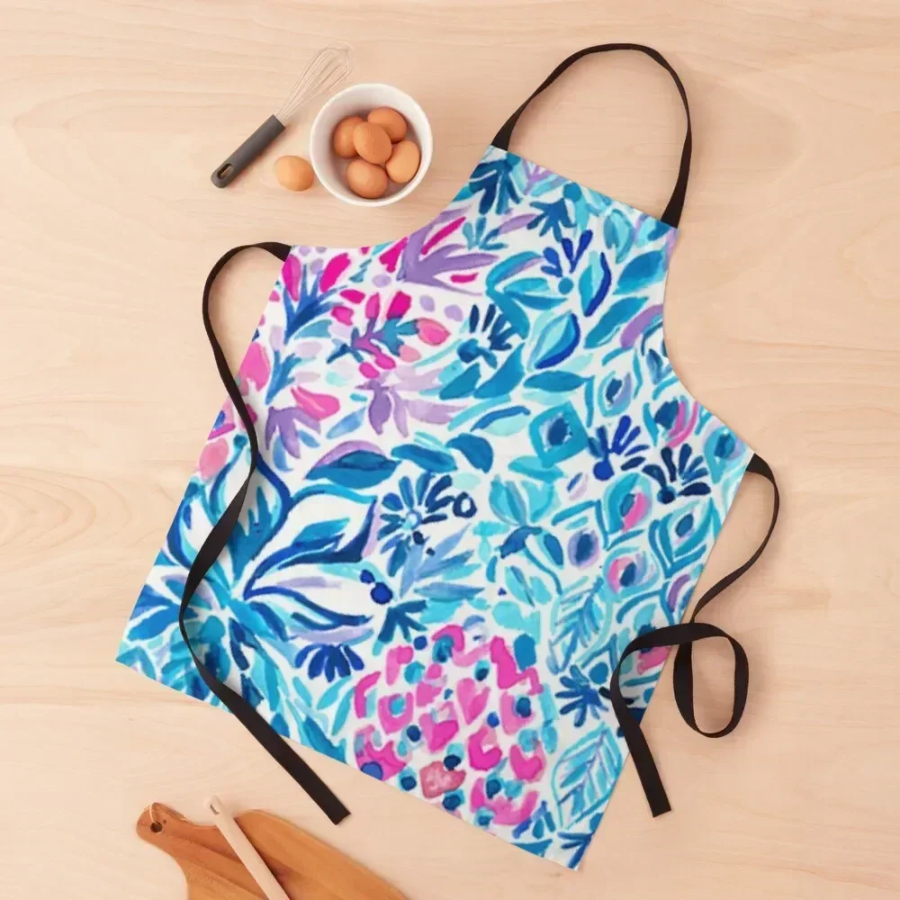 

Blue Lily Flowers Garden Apron Kitchen Chef kitchen clothes man chef uniform useful gadgets for home Apron