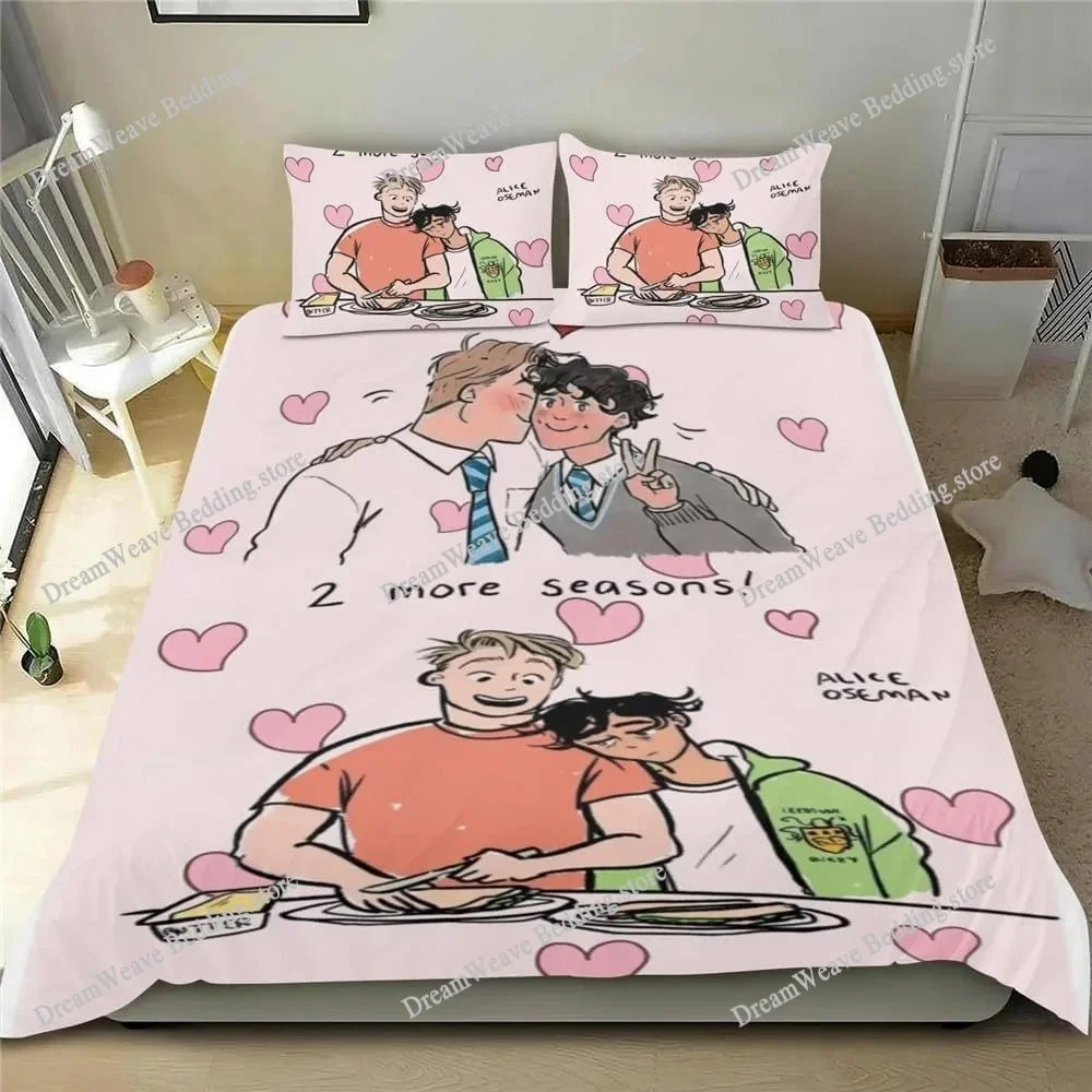 

TV Heartstopper Luxury Bedding Set Japan Anime Cartoon Duvet Cover Set Comforter Bedspread Twin Single Size Printed Home Textile