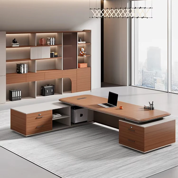 أثاث مكتبي حديث 2.4 متر مكتب الرئيس التنفيذي للخزانة على الوجهين #3