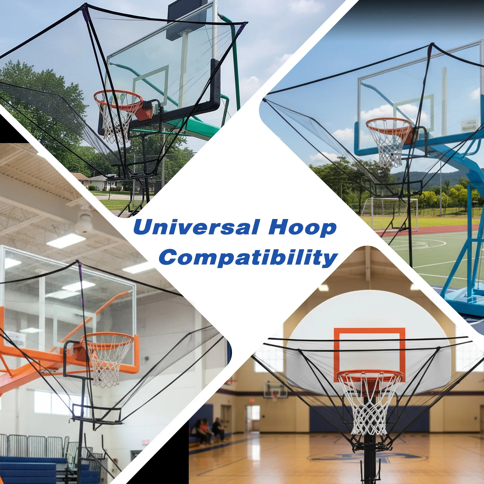 

Баскетбольный тренажер-отбойник с углом отскока 180° ° Портативный баскетбольный тренажер-отбойник с вращающимся транспортером для тренировок на площадке и в лагере