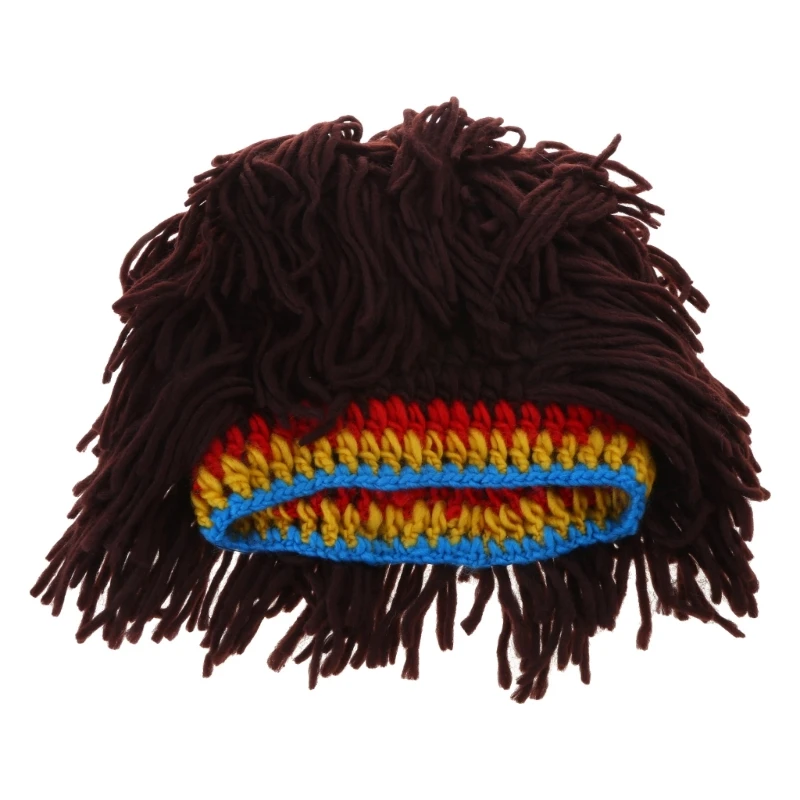 Hombre tejido barba sombrero pelos estilo Rastas pelucas gorras sombrero invierno para Halloween Dropshipping