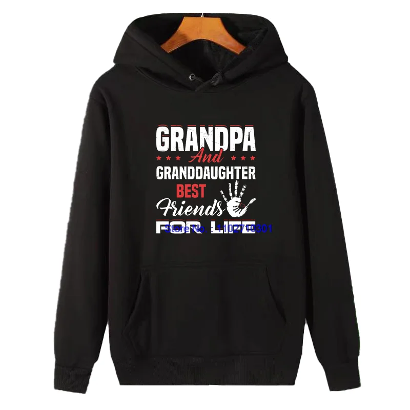 أزياء سميكة سترة هوديي الجد والحفيدة أفضل أصدقاء مدى الحياة الجرافيك قمصان سويت شيرت بقلنسوة الرجال الشتاء سترة #1