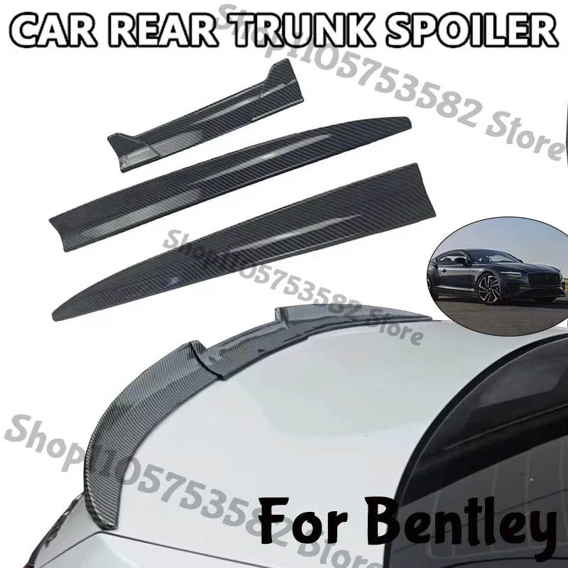 3Pcs DIY Cuttable Rear Trunk Spoiler Roof Wing Matte Black Universal Car Spoiler For Bentley Sedan Hatchback Modification