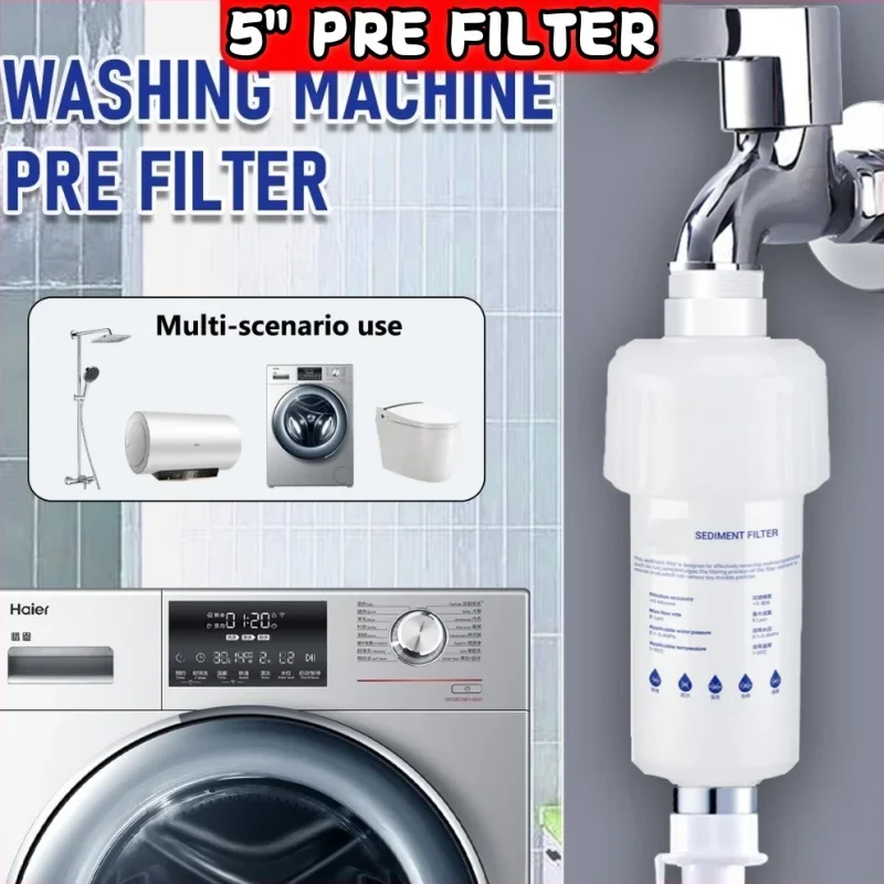 Washing Machine Shower Spray Sediment Water Purifier Filter 5'' PRE FILTER Water Filter Cartridge Toilet Water Heater Pre-filter