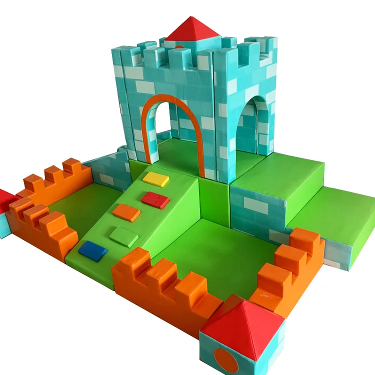 

Высококачественный игровой комплекс «Замок» для помещений: сенсорный батутный комплекс с шариковым бассейном и горкой для детей, оборудование для дома и торговых центров, из ПУ и дерева