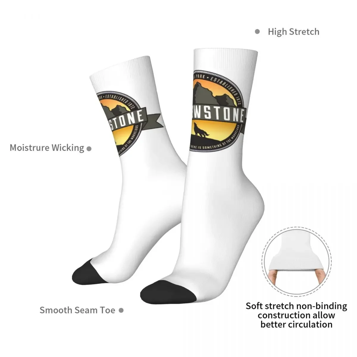 Yellowstone Quick Dry Dutton Ranch Socks Harajuku Super Soft Stockings All Season Long Socks Accessories for Unisex Gifts