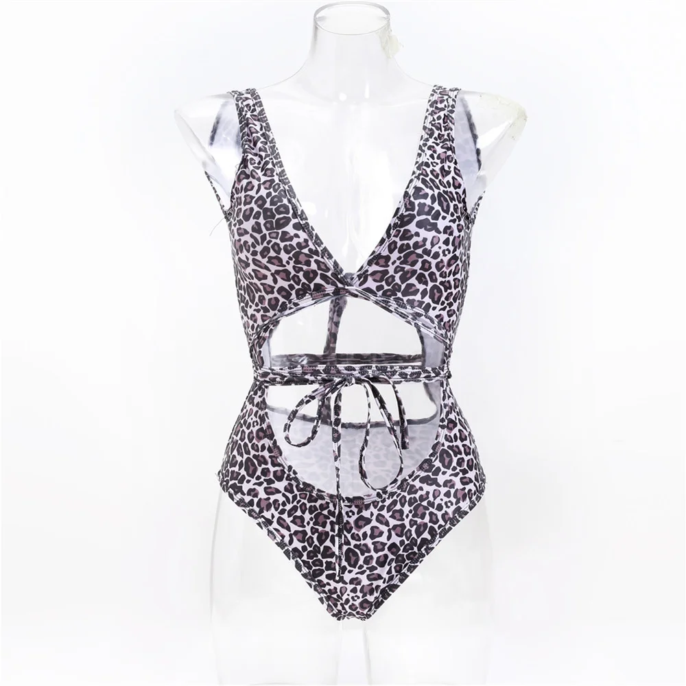 Micro corda extrema monokini cortar sem costas bandagem maiô leopardo biquíni 1 peça fatos de banho brasil feminino praia biquinis
