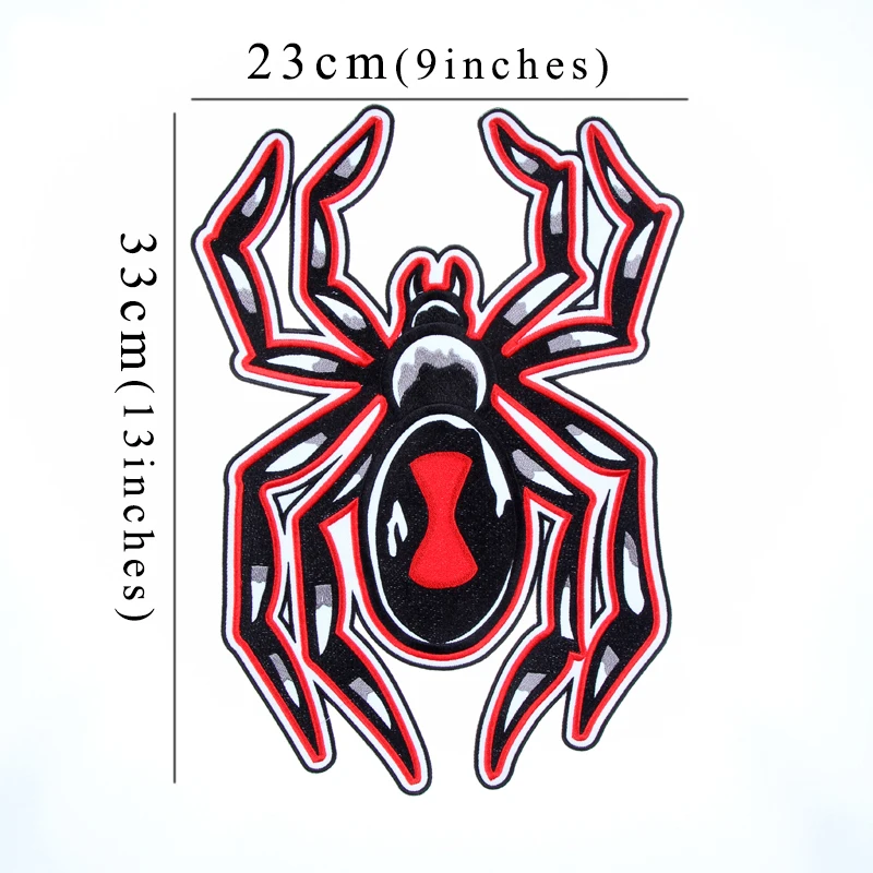 Animal Spider Green Snake Skull Dangerous Large Embroidery Patches For Jacket Back Vest Biker Punk