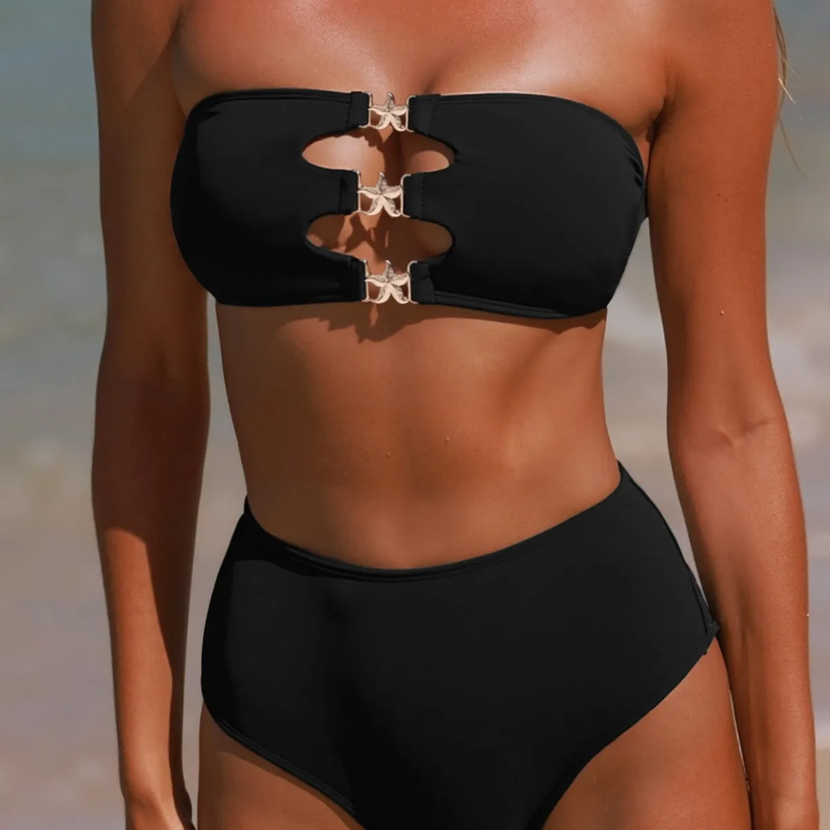 

2026 New Bikini Top Tie Side High Waist Sexy Two Piece Swimsuit for Women