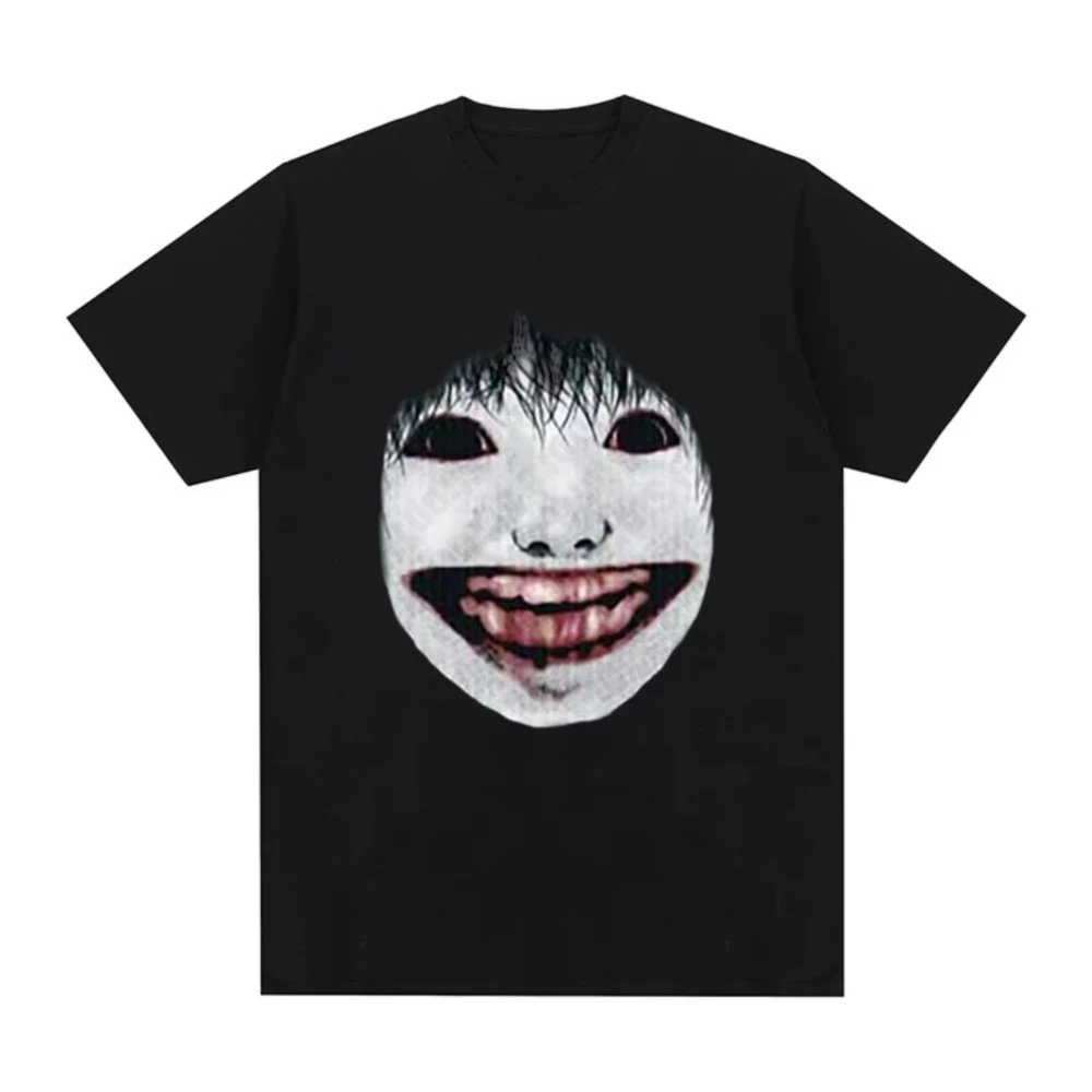 Horror Aesthetic Vintage Men 2000s Streetwear Harajuku Letter Graphic Print T-shirt Y2K Tops Gothic Emo Girl Anime Japanese tee