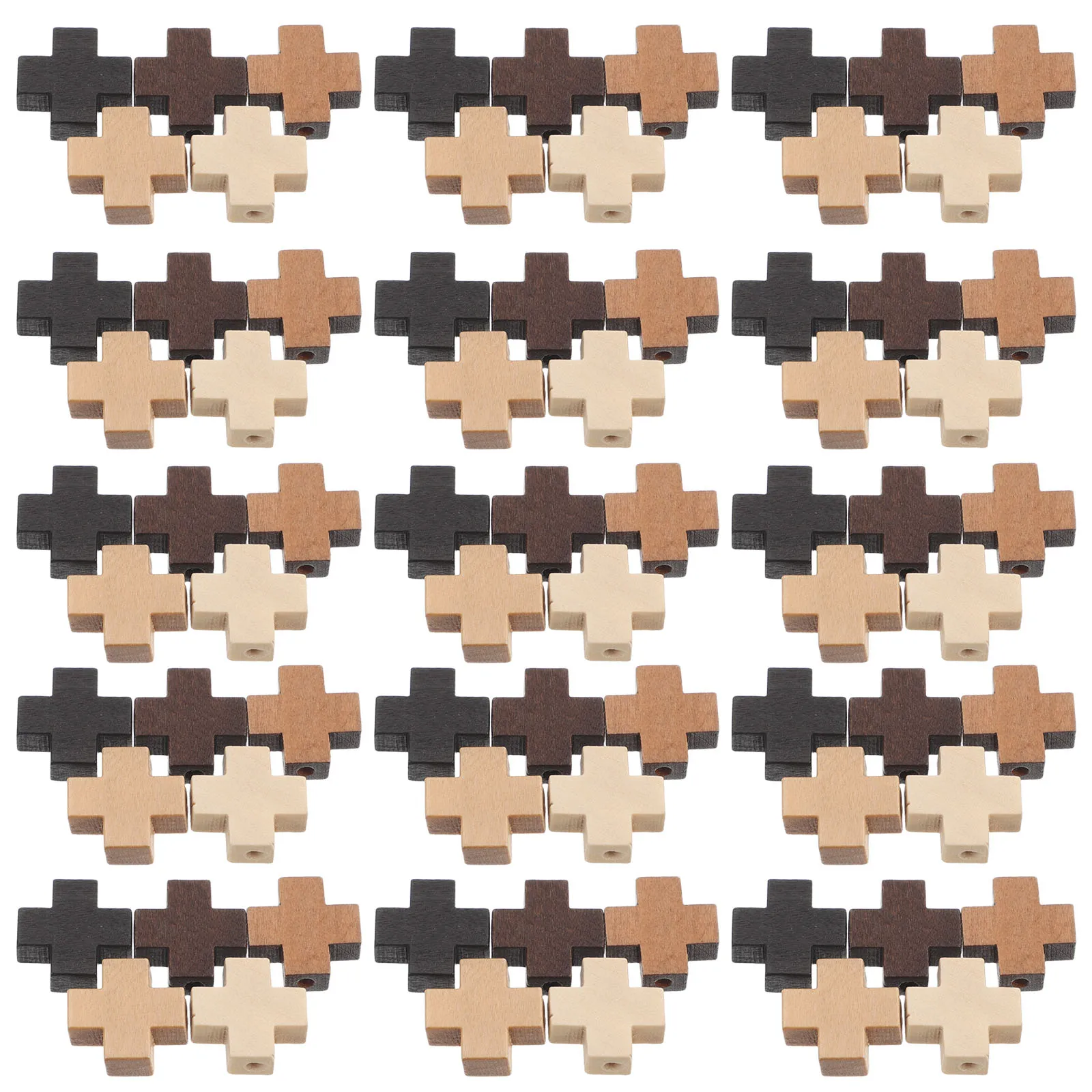 

100pcs Vintage Wooden Cross Charms Lightweight Mini Religious Pendants Jewelry Making Spacer Beads For Bracelets Necklaces Diy