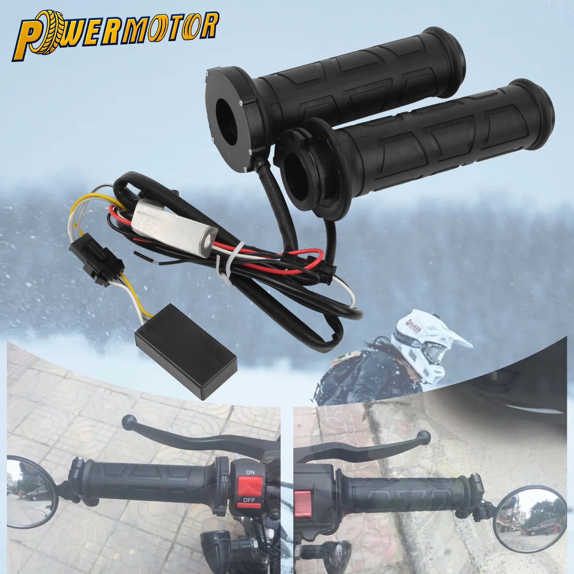 

Motorcycle Heated Grips Handgrips Enduro Motocross Universal 22mm Heating Handle Adjust Temperature Hot Handlebar For Winter