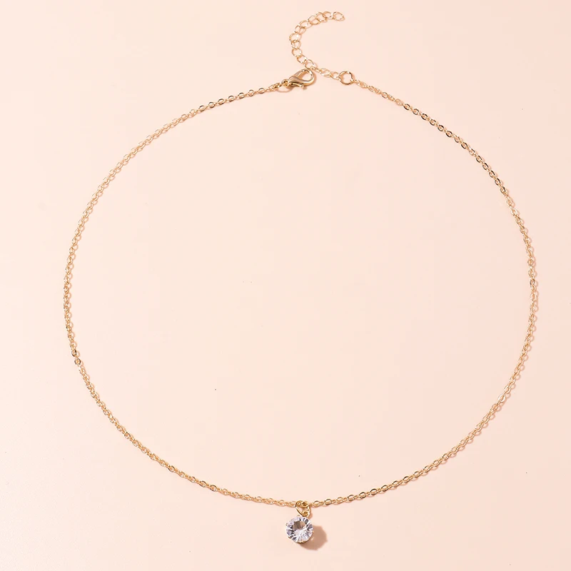 Neue Angekommene Gold Farbe Kleine Kristall Anhänger Halsketten für Frauen Valentinstag Schmuck Femme Bijoux Colliers Handgemachte – Detail 5