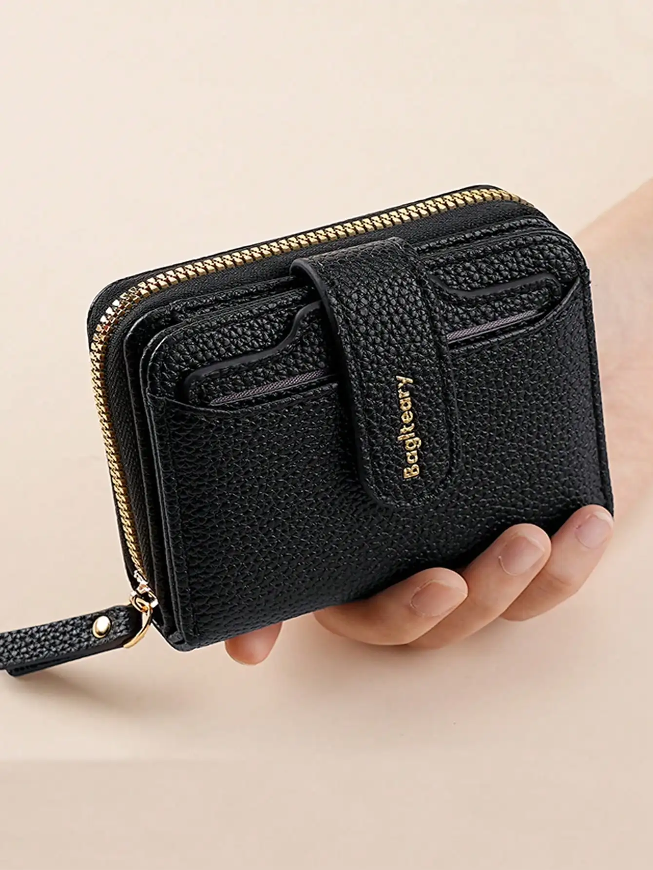 

New Litchi Texture Solid Color Mini Women Wallet Korean Style Snap Closure Coin Purse Multi-Functional Fashion High-End Wallet For Women Wallet Mini Wallet Purse Wallet Small Wallet