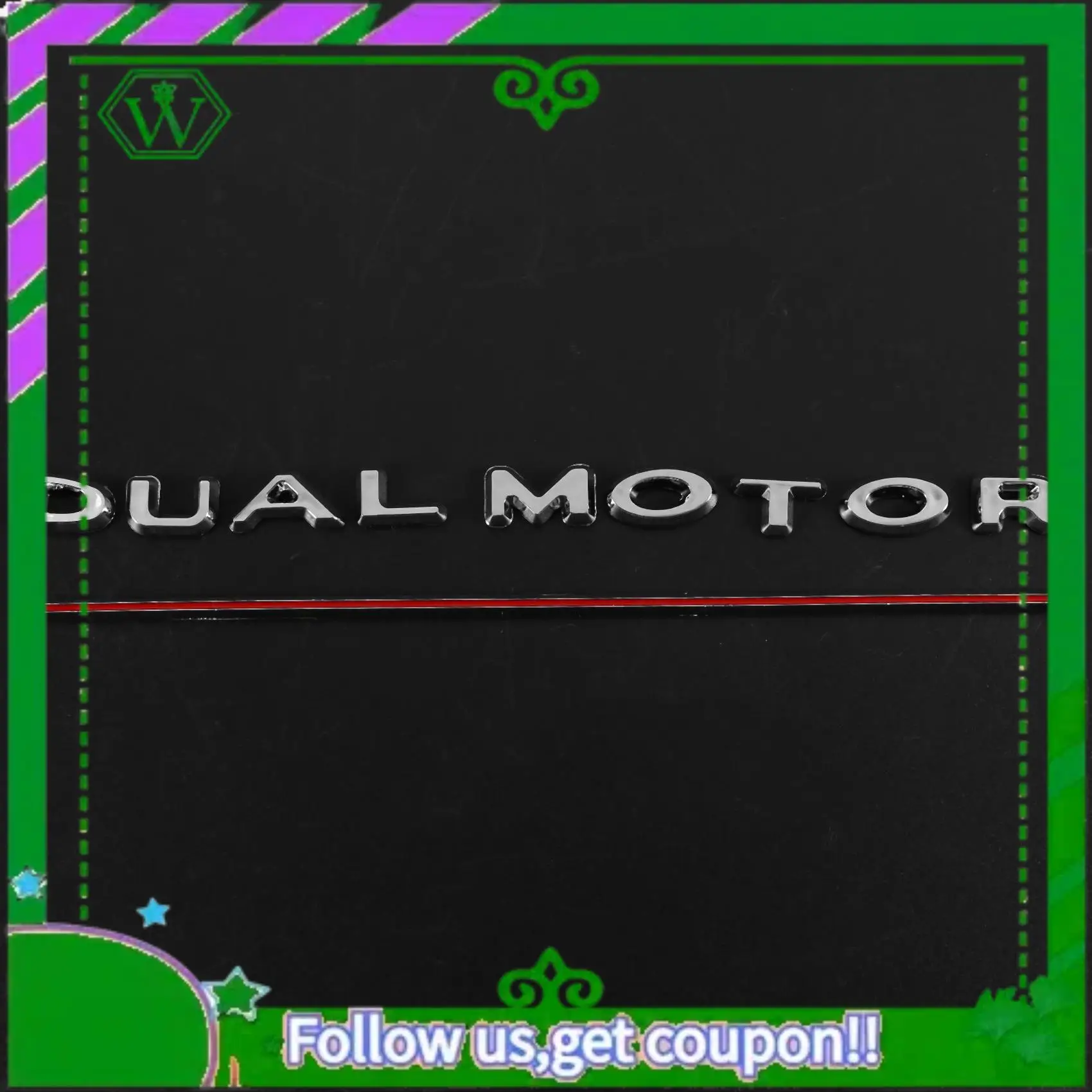 AC34-3D Dual Motor Decals Car Rear Trunk Emblem Sticker Badge Decals For Tesla Model 3 2017-2020, Decorative Sticker