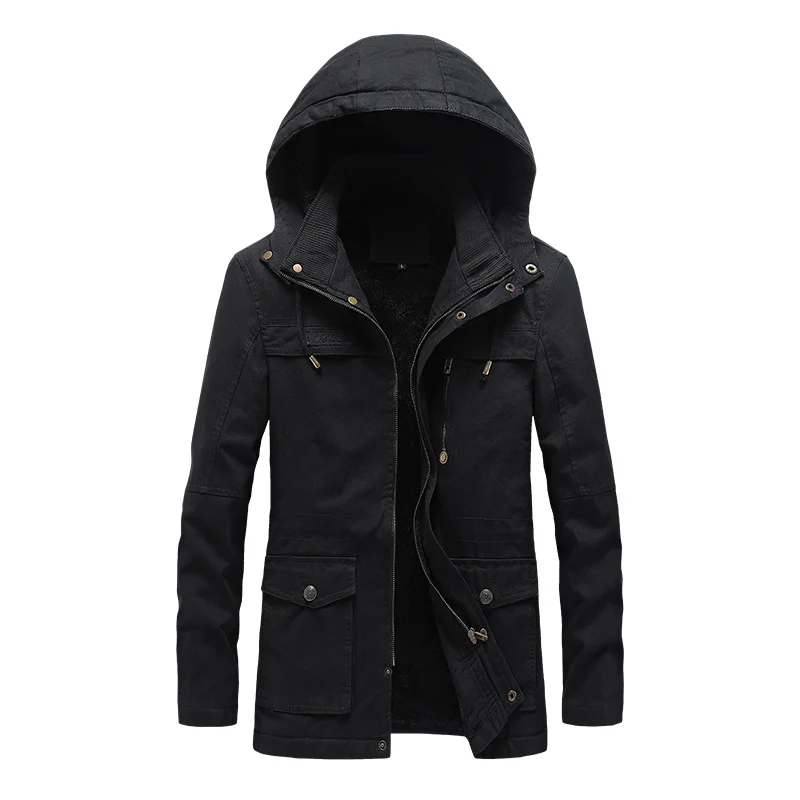 

Mens Parkas Outdoor Casual Thickened Windproof Windbreaker for Men Winter New Wash Jacket Padded Wool Thickened Warm Jacket Coat