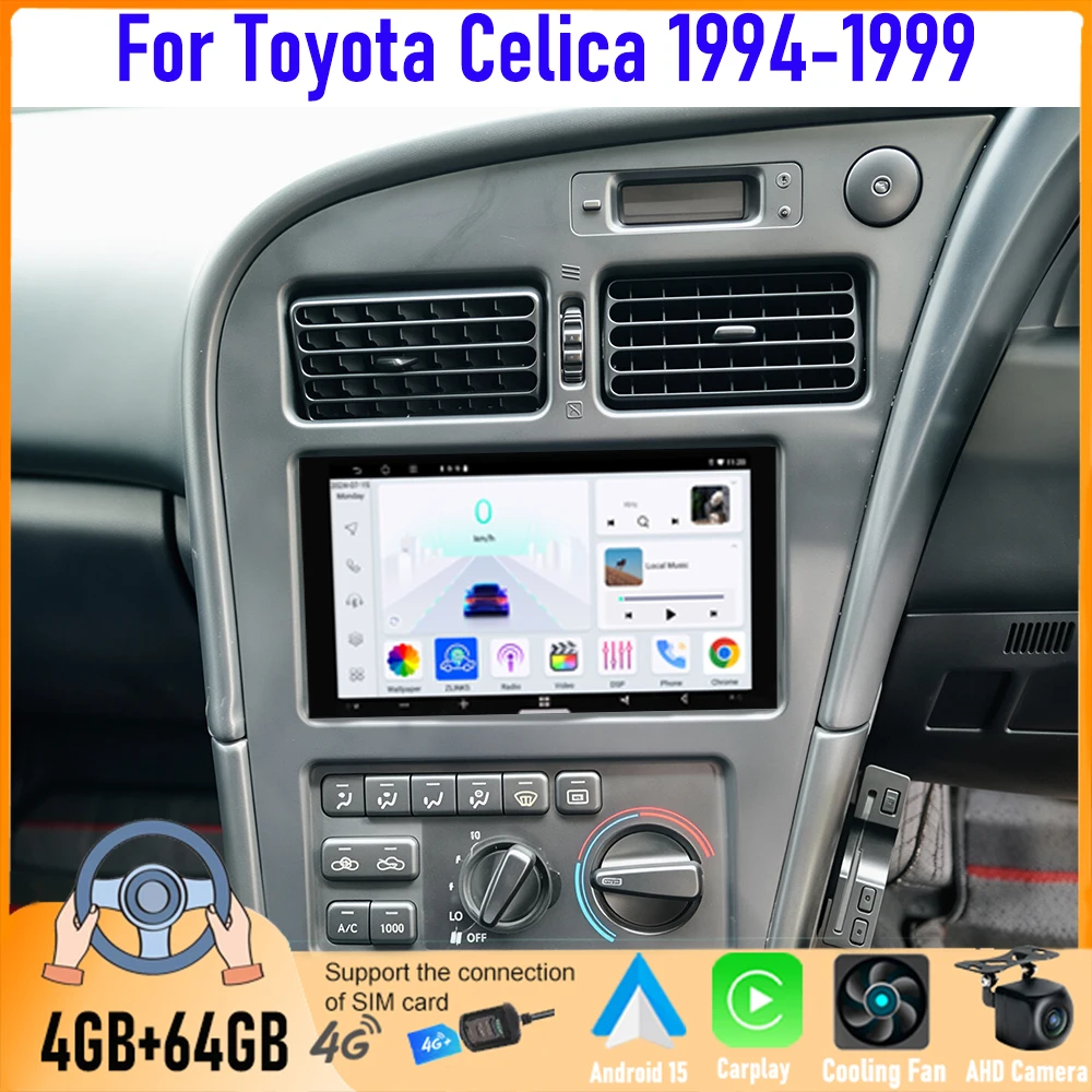 7'' For Toyota Celica 1994-1999 Car Radio Android GPS Navi Head Unit Carplay Apple Android Bluetooth Camera Google Map FM Stereo