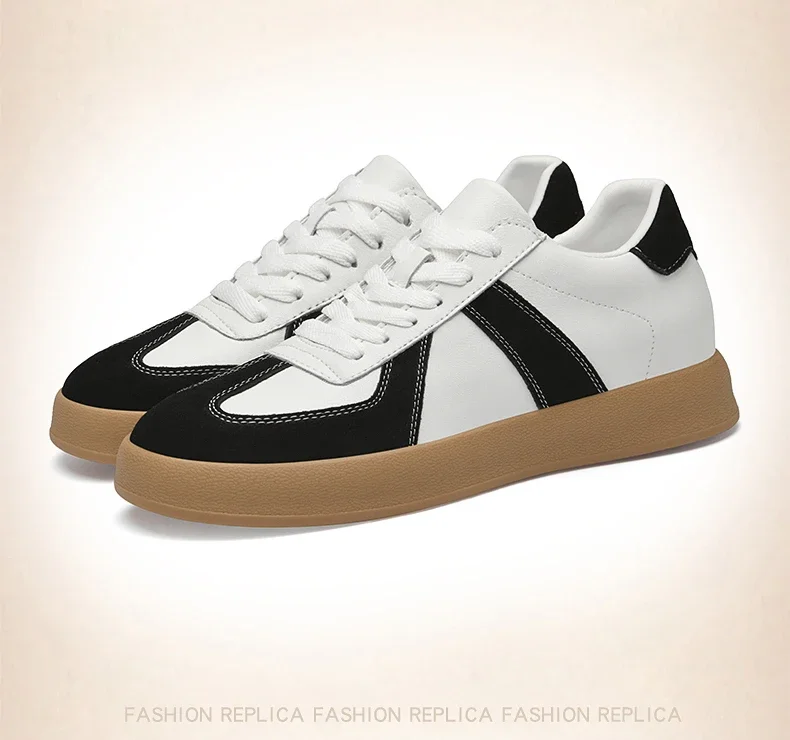 Men's Invisible Height Increasing Shoes 6/8cm German Training Shoes Breathable Genuine Leather Retro Casual Sports Shoes