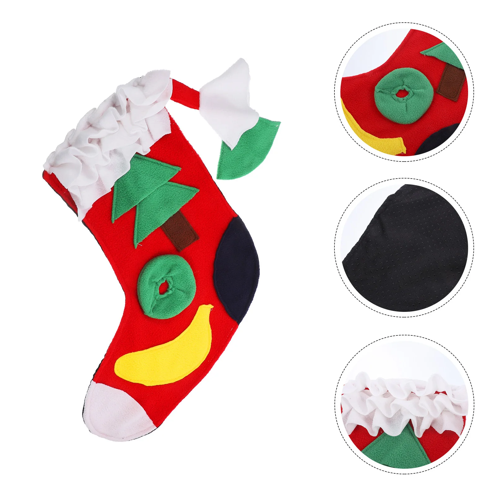 

Christmas Sock Shaped Pet Snuffle Mat for Dogs Cats Sniffing Feeding Training Interactive Foraging Pad Household Use