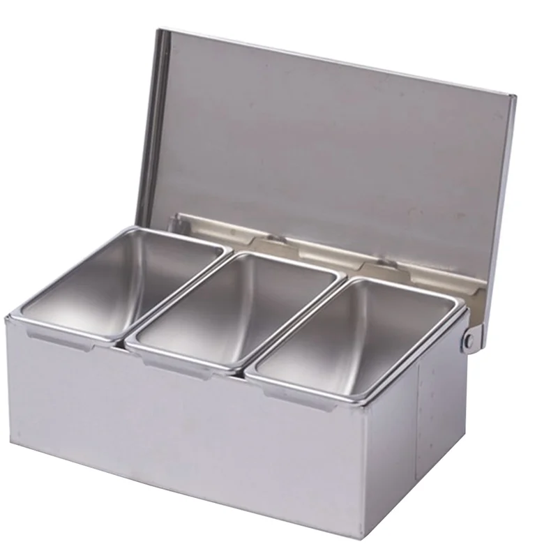 

M-Modern-Section Seasoning Box Stainless Steel Ingredients Box Cheese Sauce Salt Sugar Box Spice Jar Baking Tool
