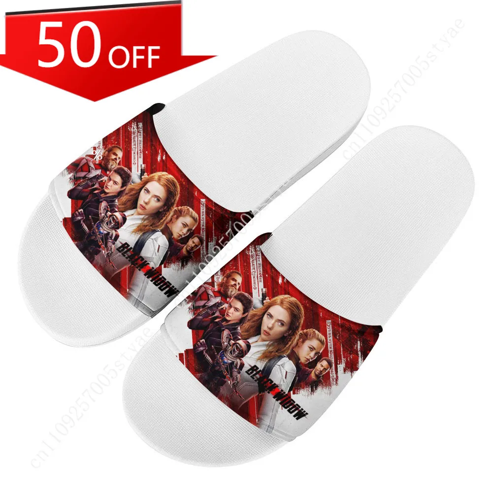 

Marvel Black Widow Slippers Mens Womens Summer Custom Sandals Lightweight Casual Slide Sandals