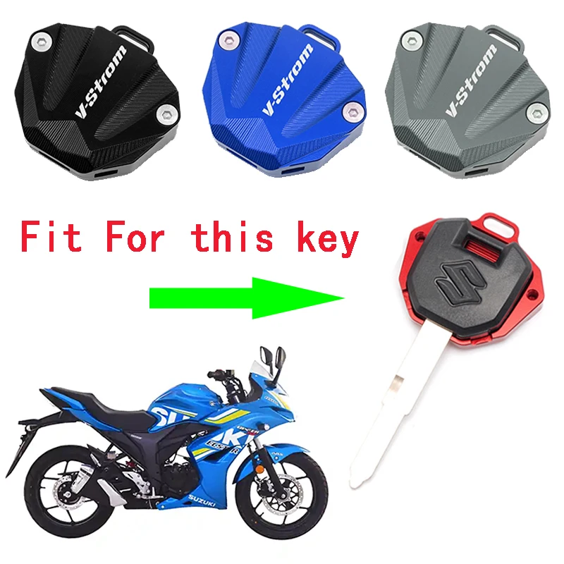 Fit For SUZUKI V-STROM DL250 GSX250R GL150 Aluminum Motorcycle Accessories Key Case Protective Cover & Embroidery Keychain Ring