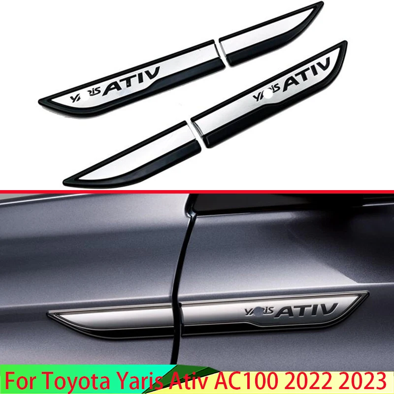 For Toyota Yaris Ativ AC100 2022 2023 Car Accessories ABS Chrome Leaf Board Decoration On Shark Gills