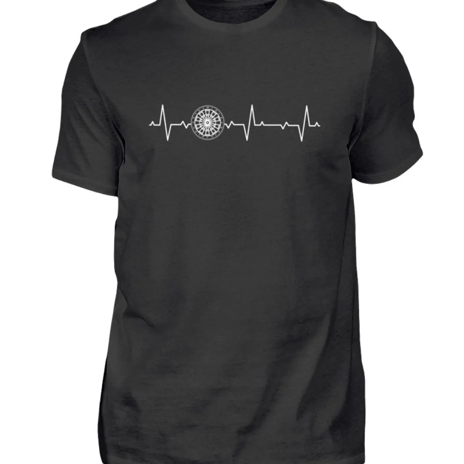 Darts Dartboard heartbeat T Shirt Men amp 39 s vintage Washed graphic fashion Stretched Slightly Unisex Breathable