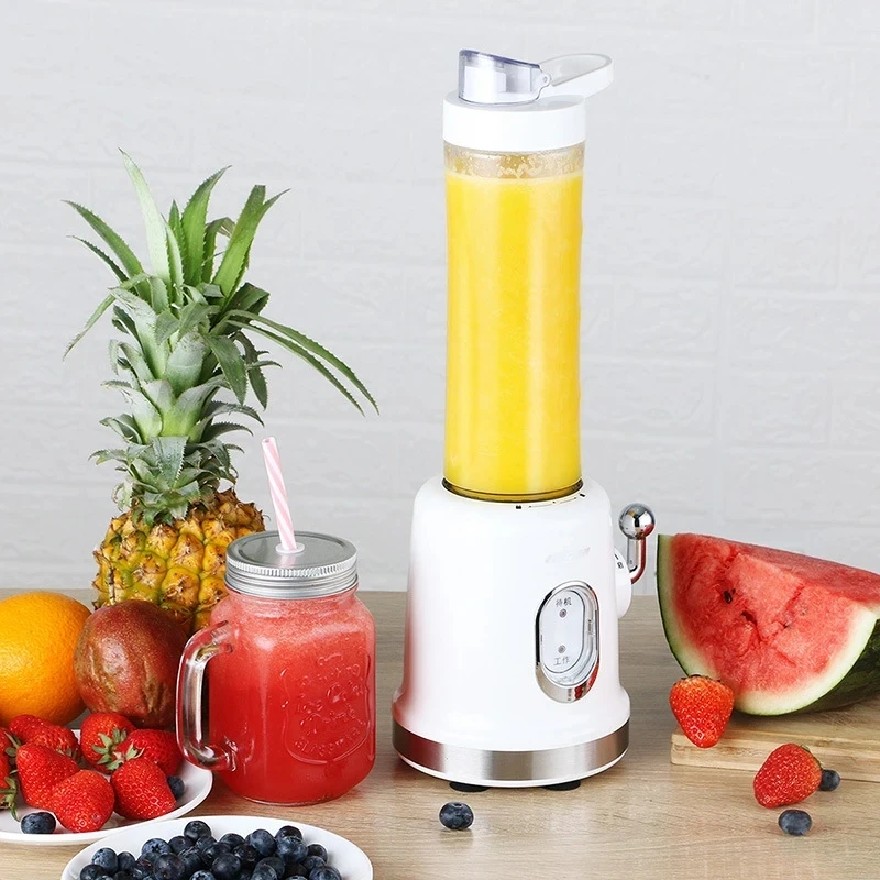 Extractor de Jugo Retro pequeño para el hogar, máquina portátil de jugo de fruta con taza táctil eléctrica