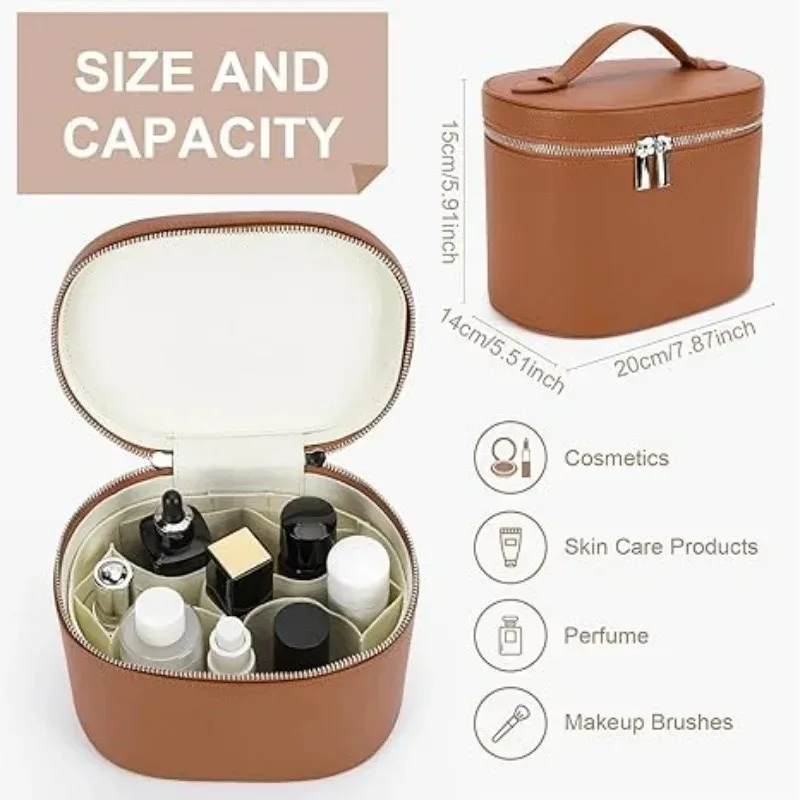 Personalisierte Reise-Kulturtasche mit Namen, tragbare PU-Leder-Aufbewahrungstasche mit separatem Waschfach-Organizer, ideal für Sie – Detail 9