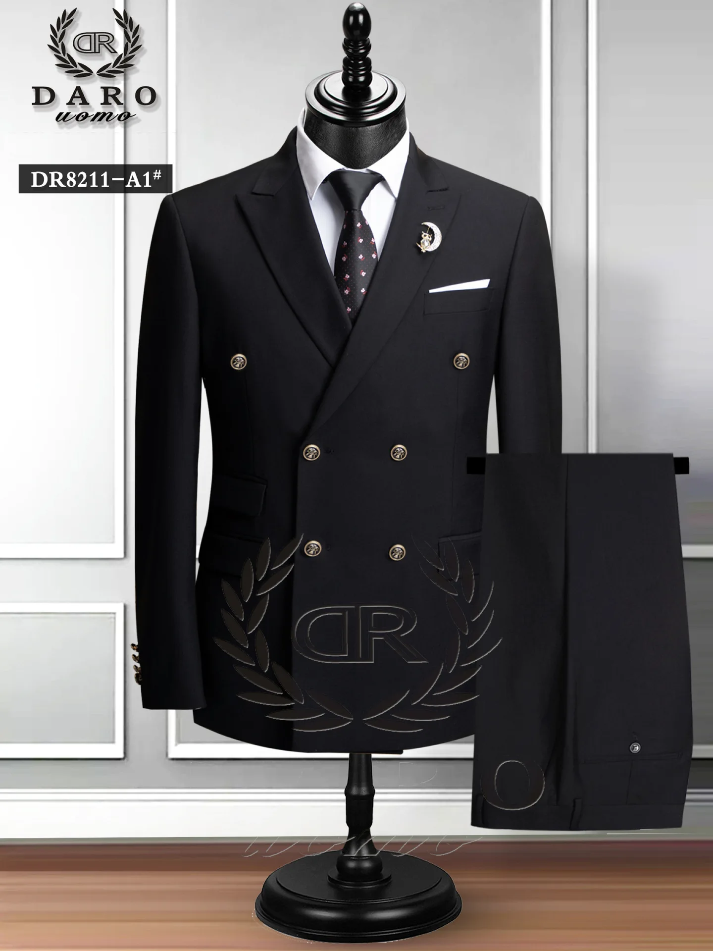 LE366arge size double-breasted suit men's wedding dress groomsmen suit two-piece suit foreign trade large