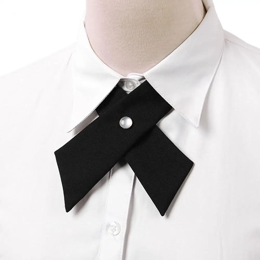 No-tie Bow Tie Elegant ผู้หญิงสีทึบเสื้อ Tie Easy BUCKLE ยึด Criss-CROSS Design สําหรับการสําเร็จการศึกษาทํางานสําหรับ A