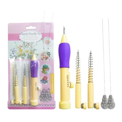 Embroidery Punch Needle Kit Stitching Tool Set Magic Embroidery Needle Pen Weaving Tool Knitting Sewing Tools for DIY Sewing