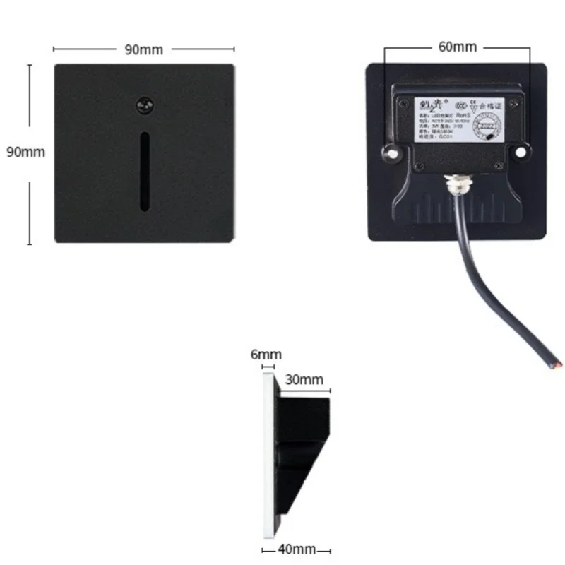 Intelligent Light Control Human Sensing Foot Lamp 86 Embedded Stairway, Corridor, Foot Lamp, Stairway Lamp