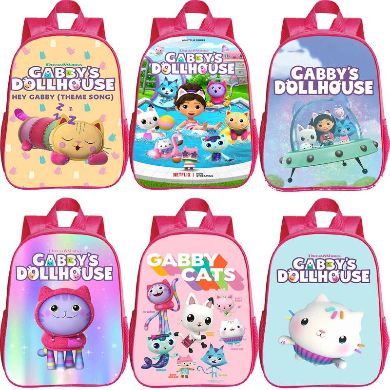 

Mochila Gabby's Dollhouse Backpack for Kids Toddler Kindergarten Bagpack Gabby Cats Cartoon Bookbag Girls Pink Small School Bags