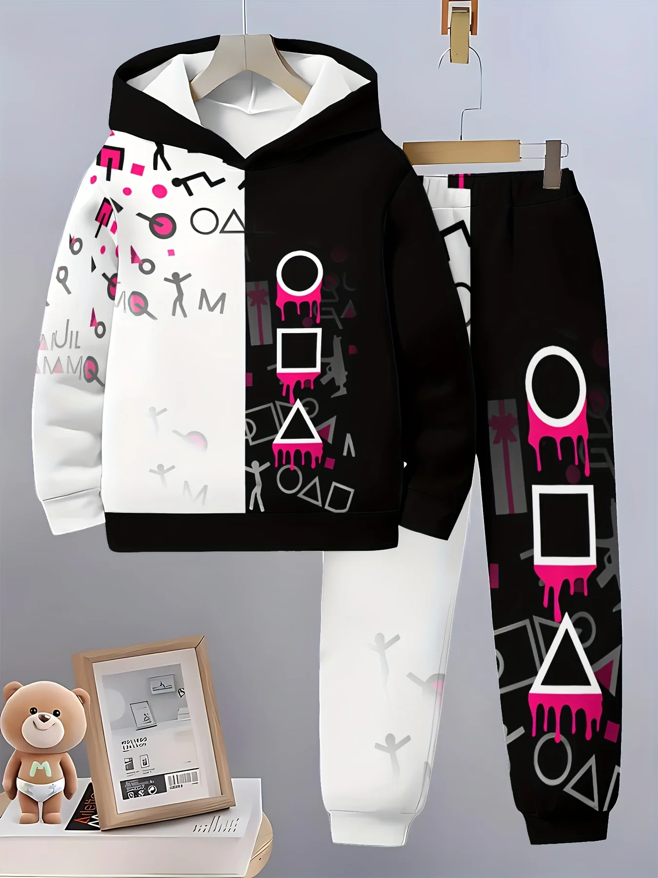 

2025 Winter/Autumn Hoodie and Sweatpants Set Fashionable Streetwear and Home Style Classic Fanshion Simple 3D Print Clothes