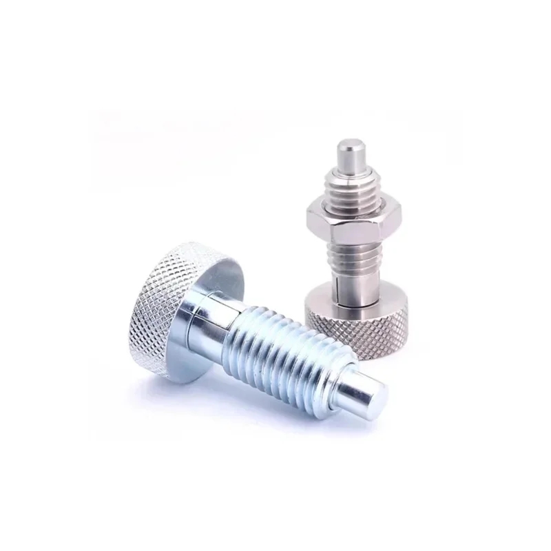 Self Locking Spring Plunger 304 SS Knurled Knob Screw With Nuts