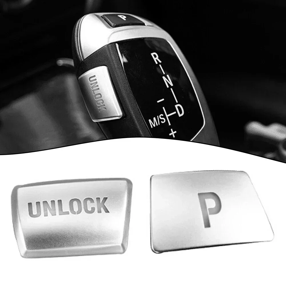 Car GearShift Knob P &UNLOCK Button Switch Cover Trim For BMW X6 E70 E71 X3 1 2 3 4 5 7 F30 F35 F80 F10 F18 Series GT F07