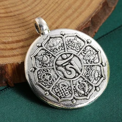 2pc Tibetan Ethnic Nine Palace Bagua Pendant Tantric Lotus Master Amulet Charms for Jewelry Making Necklace Bracelet Accessories