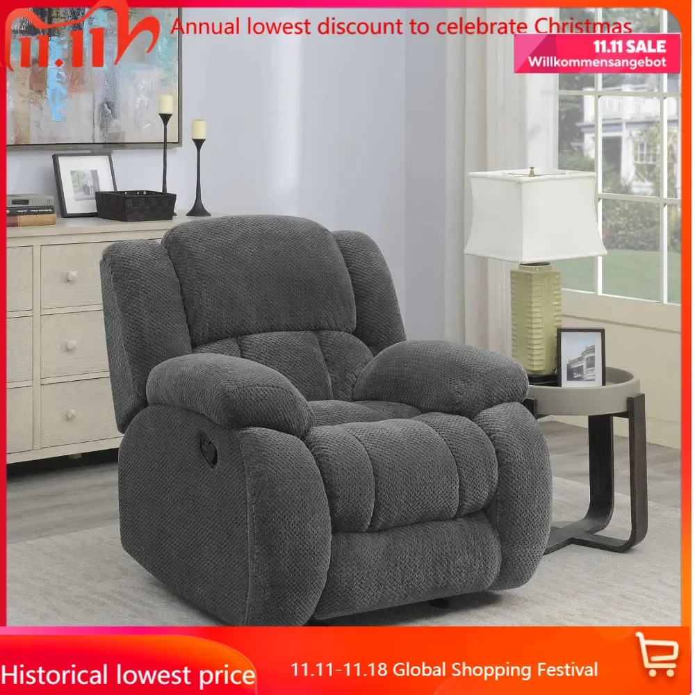 Weissman Upholstered Glider Recliner Charcoal   sillon relax reclinable  sofa retratil e reclinavel  диваны для гостинной