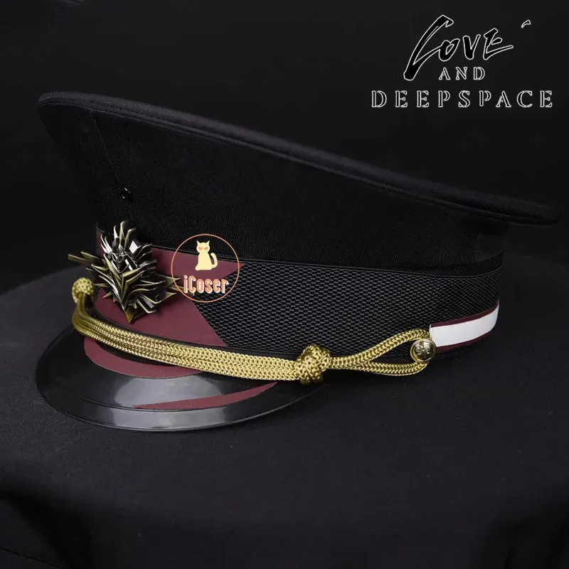 Aaa12 3Love and Deepspace Caleb تأثيري قبعة Farspace العقيد كرنفال قبعة عسكرية حفلة الهالوين للنساء الرجال كوس الدعامة التيار المتناوب