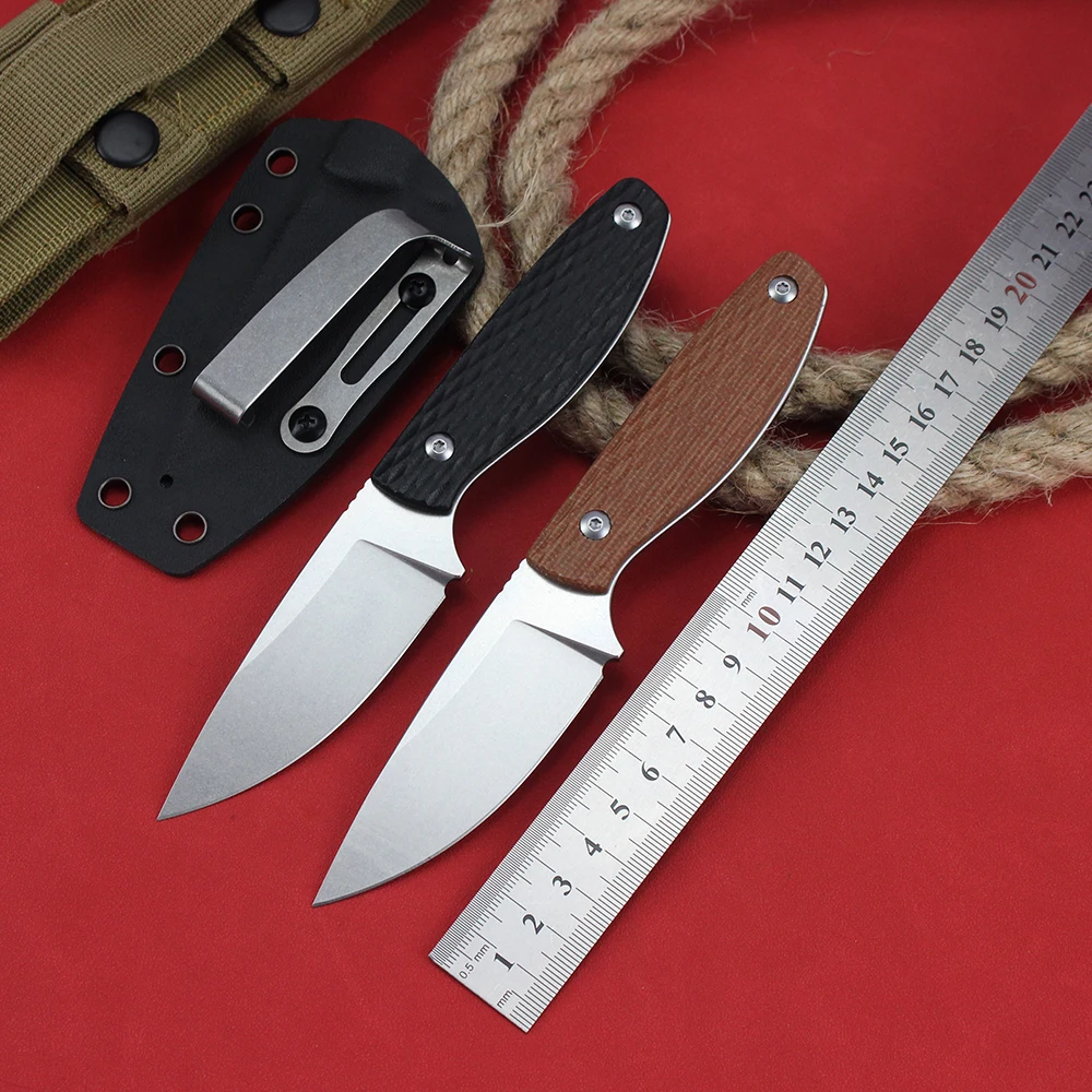 

Small Tactical Fixed Blade Knife 14C28N High Hardness 60HRC Outdoor Straight Hunting Knives with K sheath EDC Hand Tools 2025