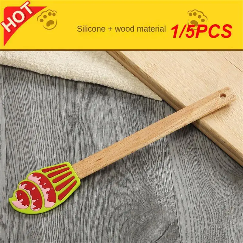 1/5PCS Beech Scraper Comfort Handle Wooden Feel Durable Smooth Baking Tools Scraper High Quality Material Easy To Clean Safe