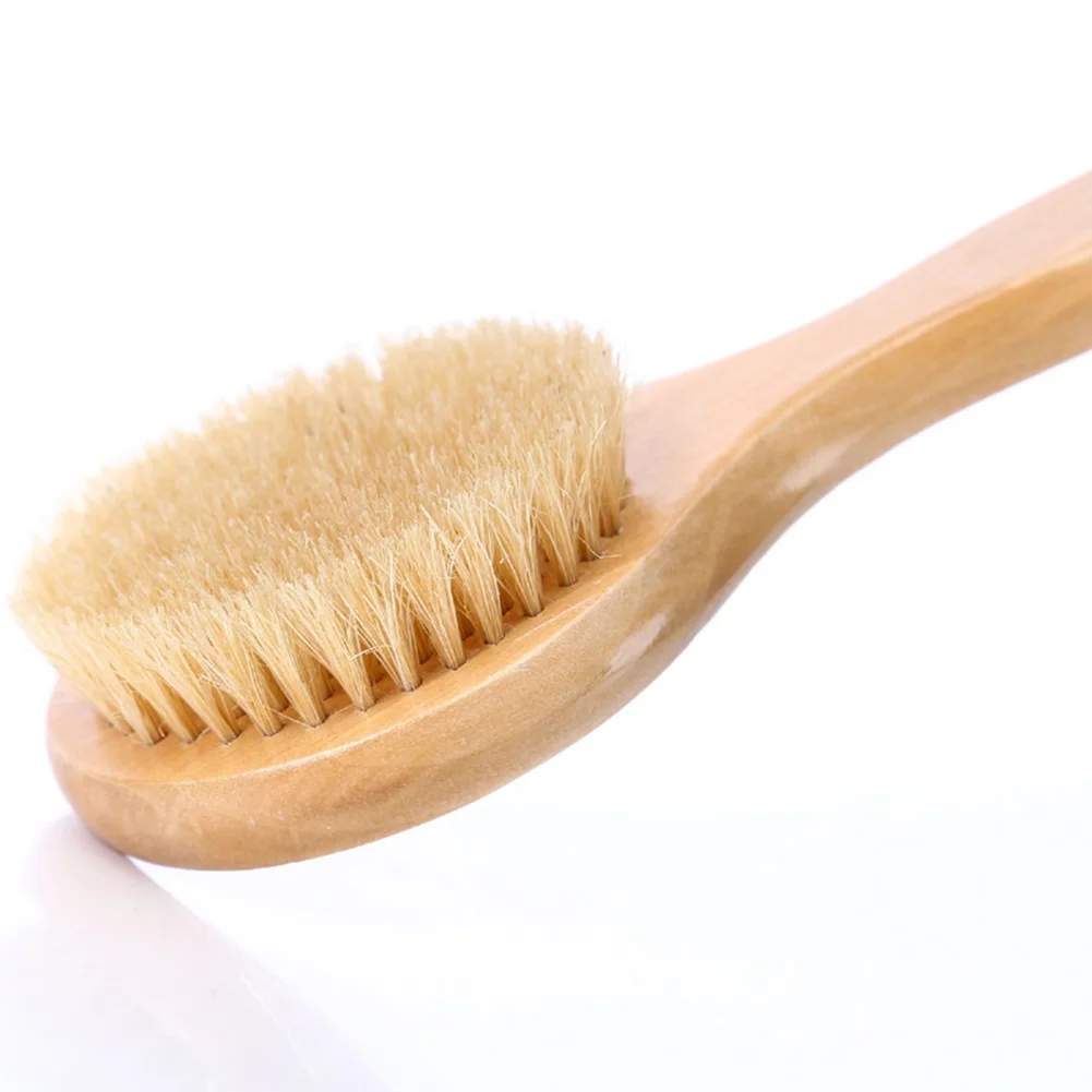 Soft Bristles Shower Brush Exfoliating Body Massage Natural Wooden Handle Brush Woman Man Skin Care Body Massage Brush